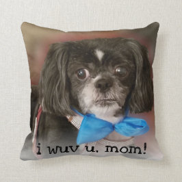 Almofada Cotação Personalizada De Foto De Pet Cute I Wuv U 