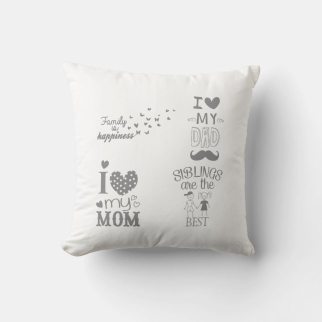 Almofada Cotações de Texto Inscritas na Família Design (Frente)