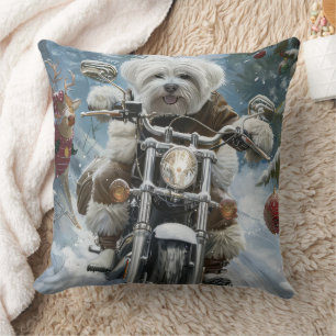 Almofada Coton De Tulear Cachorro Dirigindo Motocicleta Nat