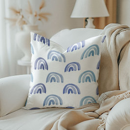 Almofada Cotovelo-d'água arco-íris em azul reversível