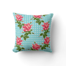 Almofada Cottage Chic Repolho Rosas e Pontos