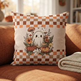 Almofada Cottagecore Fantasmagórico de Outono Halloween Xad