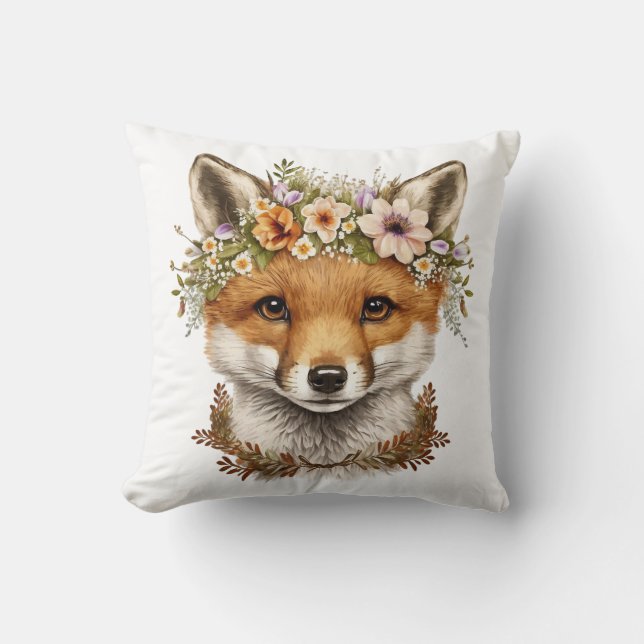 Almofada Cótulo Aquoso Bebê Floral Fox (Frente)