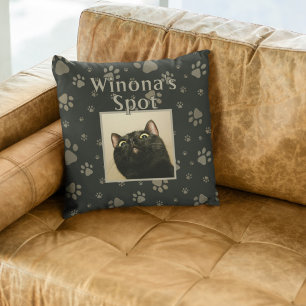 Almofada Couch personalizado de nome de punho preto bonito
