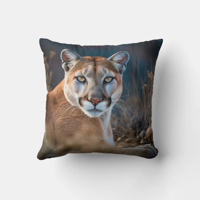 Almofada Cougar Mountain Lion Willife Nature Animal (Verso)