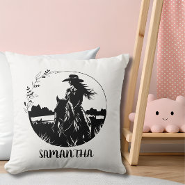 Almofada Country Elegant Horse Cowgirl Western Equestrian