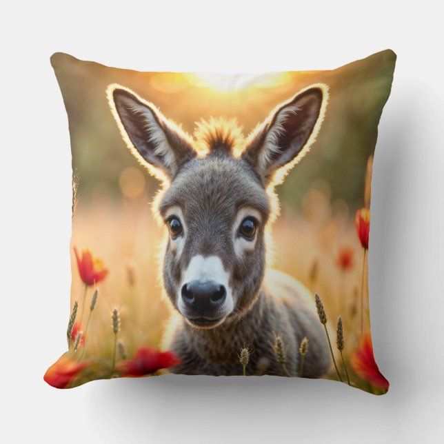 Almofada Countryside burkey curioso olhos arte pacífica (Frente)