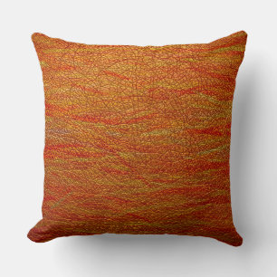 Almofada Couro alaranjado retro do olhar