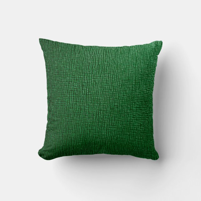 Almofada Couro com padrão abstrato em cor verde. Abst (Frente)