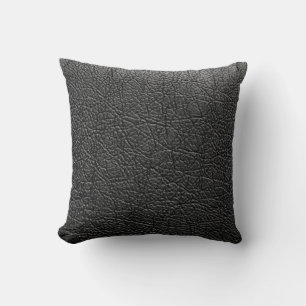 Almofada Couro preto: textura em tela fechada.