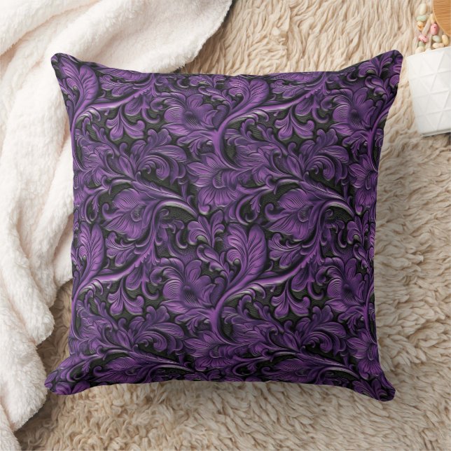 Almofada Couro violeta de vinheta (Cobertor)