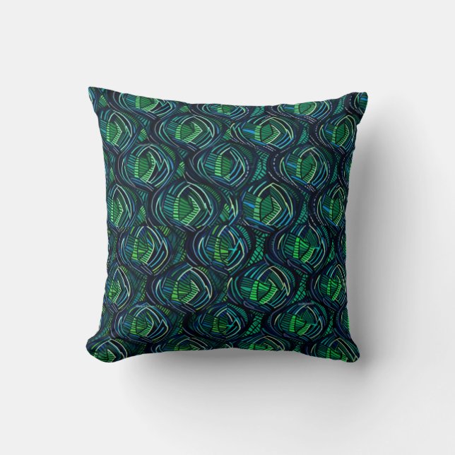 Almofada Coussin art abstrait vert (Frente)