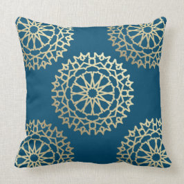 Almofada Coussin Bohême chic bleu pétrole