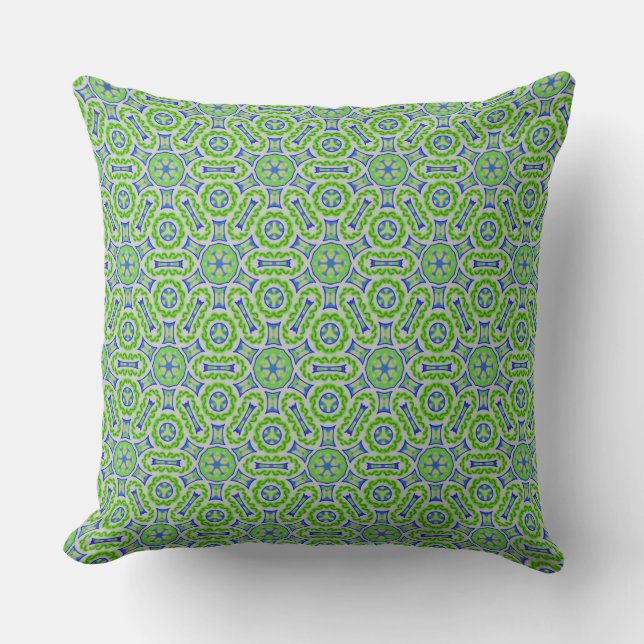Almofada Coussin carré Jimette Design turquoise et vert (Frente)