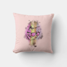 Almofada Coussin chat couleurs lunettes de soleil