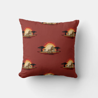 Almofada Coussin Coucher de soleil savane lion