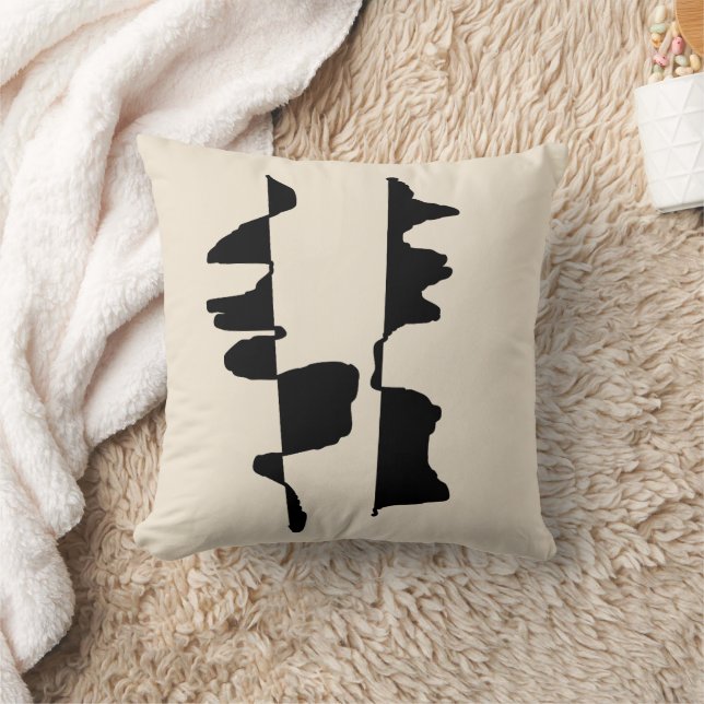 Almofada Coussin Décoratif Abstrait Dual face - Écru  (Cobertor)