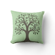 🌳 Coussin Décoratif Arbre de Vie Vert Pâle