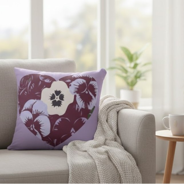Almofada Coussin décoratif Cœur de Violettes (Criador carregado)