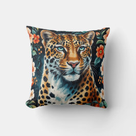 Almofada Coussin léopard floral vintage