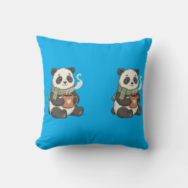 Almofada Coussin Panda Mignon - Illustration Câlin Doux