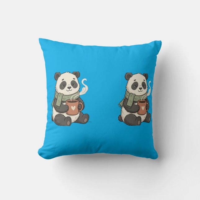 Almofada Coussin Panda Mignon - Illustration Câlin Doux (Frente)