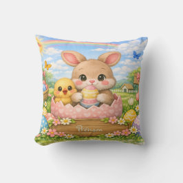 Almofada Coussin Personnalisé Prénom – Lapin et Poussin de 