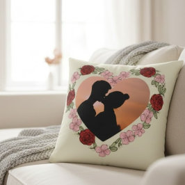 Almofada Coussin Photo Personnalisée – Cœur Floral