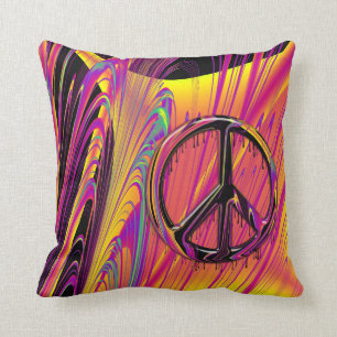 Almofada Couture psicadélico do hippy da bandeira