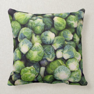 Almofada Couves de Bruxelas frescas verde-clara