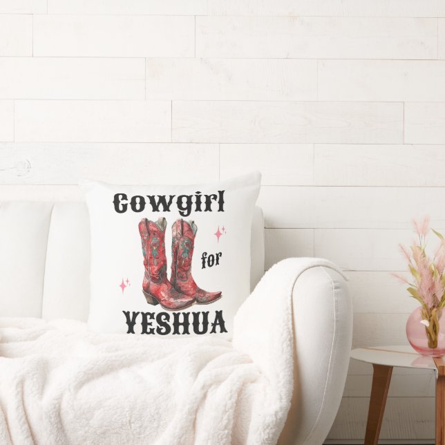Almofada "Cowgirl for Yeshua" Throw Pillow (Sofá)