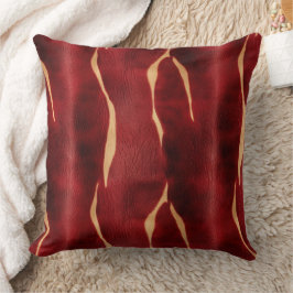 Almofada Cowhide Vermelho Ocidental