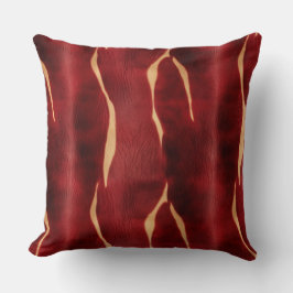 Almofada Cowhide Vermelho Ocidental