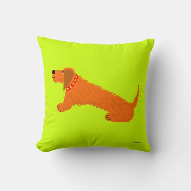 Almofada Coxim da arte: Cão do Dachshund. Cão de salsicha. (Frente)