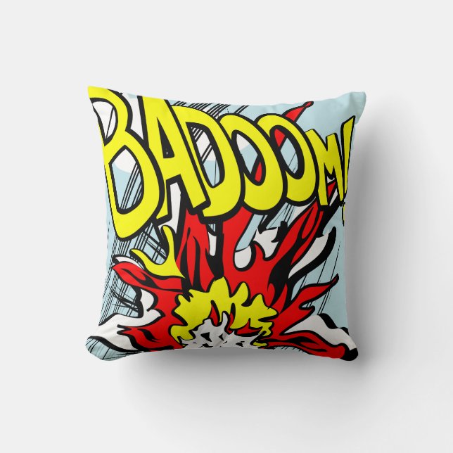 Almofada Coxim da banda desenhada - badoom! (Frente)