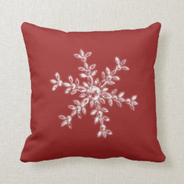 Almofada Coxim de cristal do feriado do floco de neve no