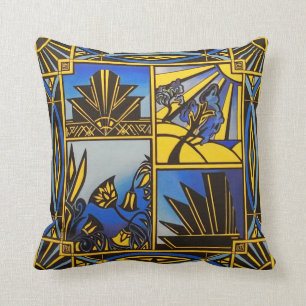 Almofada Coxim do azul do art deco