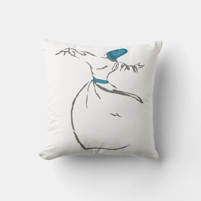 Almofada Coxim do Dervish girando - turquesa (Frente)