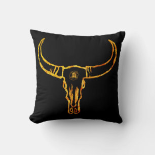 Almofada Coxim Dourado do lance do crânio de Bull