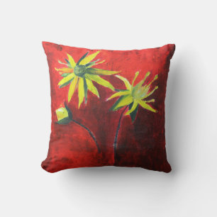 Almofada Coxim floral 41 cm x 41 cm do lance da pintura