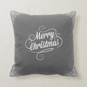 Almofada Coxim nevado cinzento do Feliz Natal