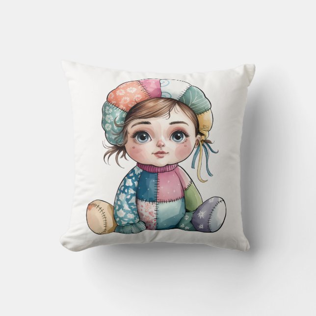 Almofada Cozinha Aquarela Patchwork Baby Snow Woman (Frente)