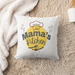 Almofada Cozinha da mamãe - Tee da Comida de conforto retro
