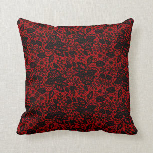 ALMOFADA COZINHA DE LAÇO VERMELHO E PRETO