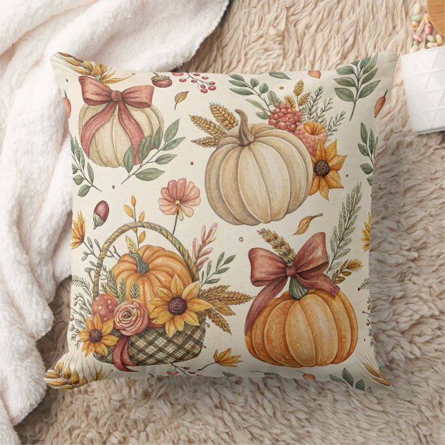 Almofada Cozy Autumn Pumpkin and Sunflower Pattern (2) (Cobertor)