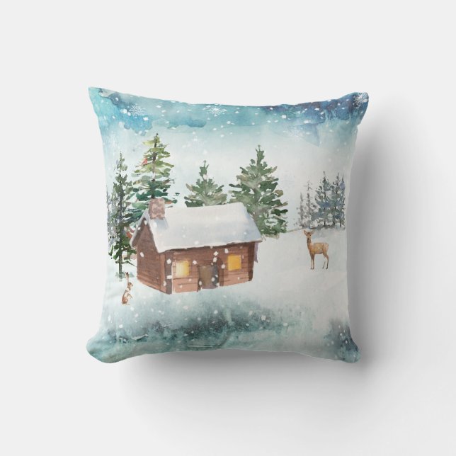 Almofada Cozy Cabine de inverno (Frente)