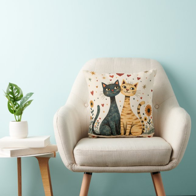 Almofada Cozy Cats Throw Pillow (Cadeira)