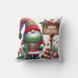 Almofada Cozy Christmas Gnome Art – Festive Holiday