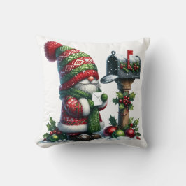 Almofada Cozy Christmas Gnome Art – Festive Holiday