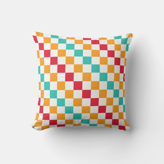 Almofada Cozy classroom diagonal checkerboard pattern (Frente)